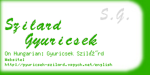 szilard gyuricsek business card